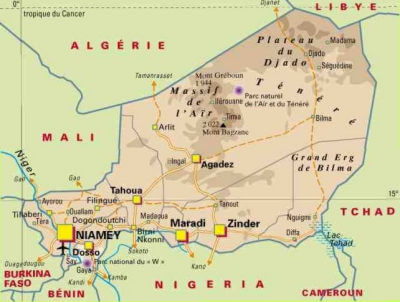 physical map of niger